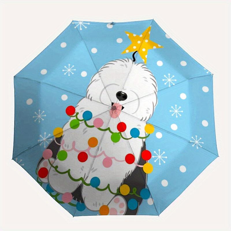 

1pc Christmas Pup Automatic Open/close, All-Season Portable Folding Umbrella, Travel, Everyday, Formal Events - Compact Luxury Parasol, Outdoor Access