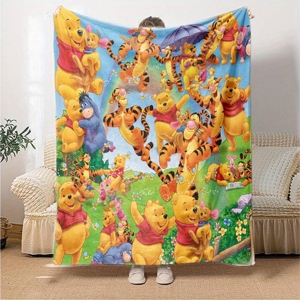 Winnie Pooh Party Flannel Blanket Super Soft Warm Cozy Blanket For Sofa Bed Office Travel Allseason Home Decor Gift