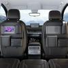 Large Capacity Car Seat Storage Bag with Foldable Tray Wear-Resistant Back Seat Organizer Waterproof PU Car Storage Accessories