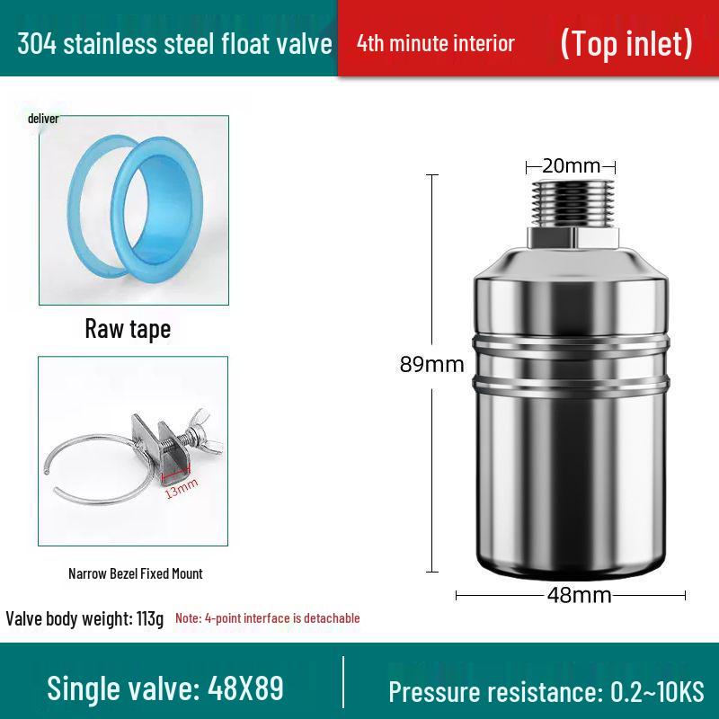 304 Stainless Steel Auto-Stop Water Float Valve for Tank Level Control