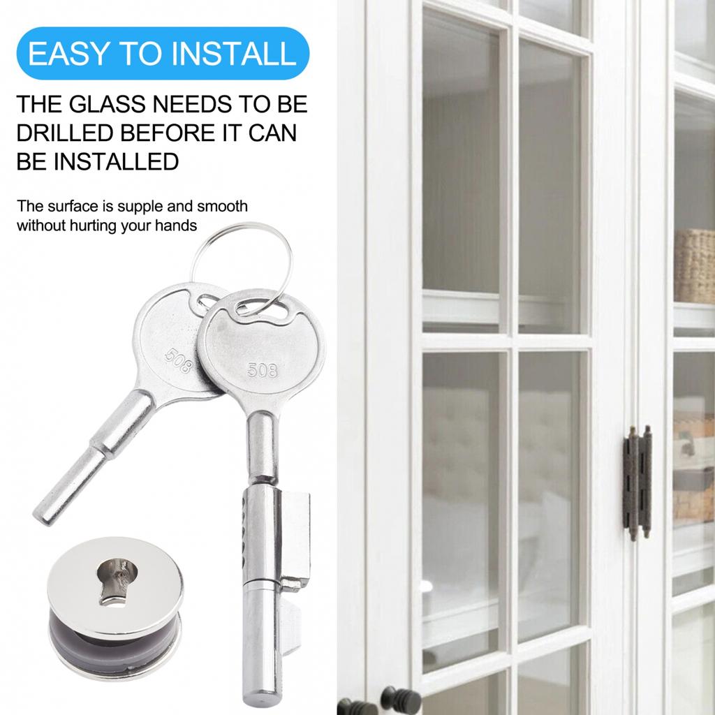 Display Case Keys Sliding Glass Door Lock Chrome Finish