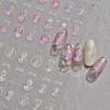 1pc Baroque Pearl Nail Sticker - Pink & Yellow Shell Iridescent Design with Vintage Lace Embossed Pattern for DIY Nails