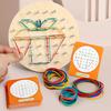 Montessori Kids DIY Puzzle Creative Toy Geometry Graphics Rubber Nail Boards with Cards Math Educational Toys for Children