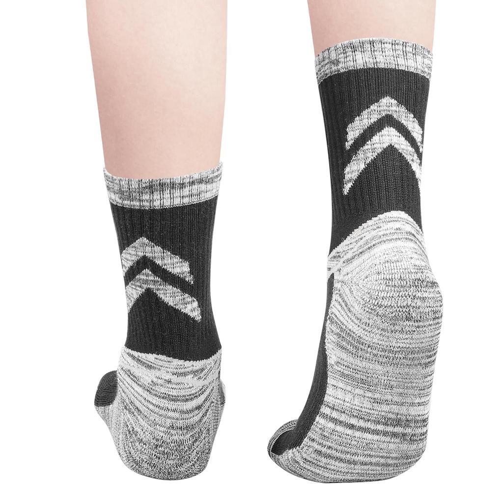 YUEDGE Breathable Cotton Cushioned Thick Hiking and Sports Set Men's Socks, 5-Pair (Black/Dark Blue/Dark Gray/Olive Green/Red)