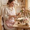 2026 Bamboo Cotton Apron: Breathable, Fashionable Protective Wear for Kitchen, Catering, Nail Art, and Office
