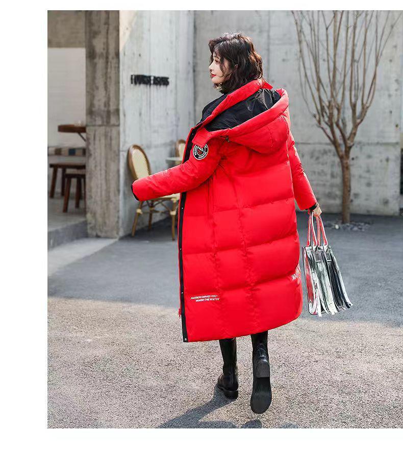 Női Középhosszú Térd Fölé Érő Koreai Stílusú Téli Kabát - Vastag, Trendi és Divatos