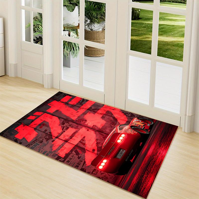 Neon Night Drive Carpet Rug Soft Washable Antislip Home Living Room Sofa Mats Personalized Christmas Rug