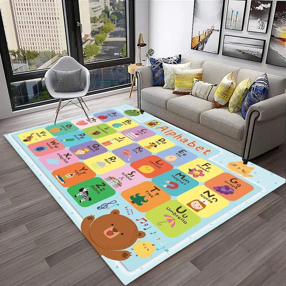Alphabet ABC Carpet Early Education Cartoon Children Crawling Rugs Non-slip Bedroom Living Room Sofa Home Decoration Floor Mat