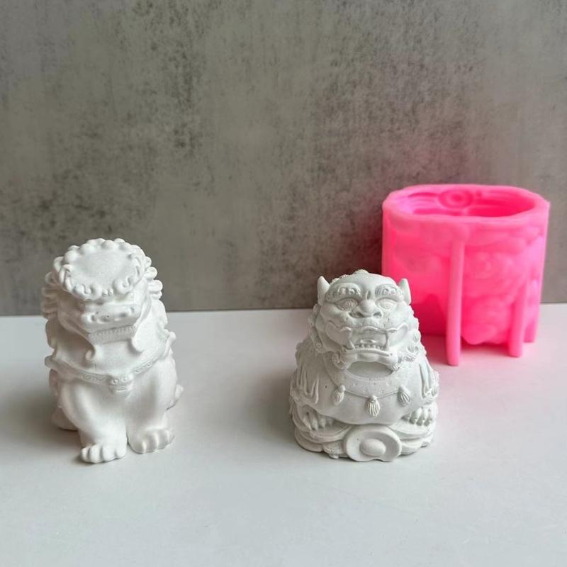 Crystal Epoxy Resin Mold 3D Lion Silicone Candle Mold Plaster Resin Mold Aromatherapy Candle Making Tool Home Decoration