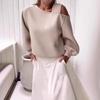 2024 Women's Casual Off-the-Shoulder Loose Fleece Sweatshirt - Autumn Long-Sleeved