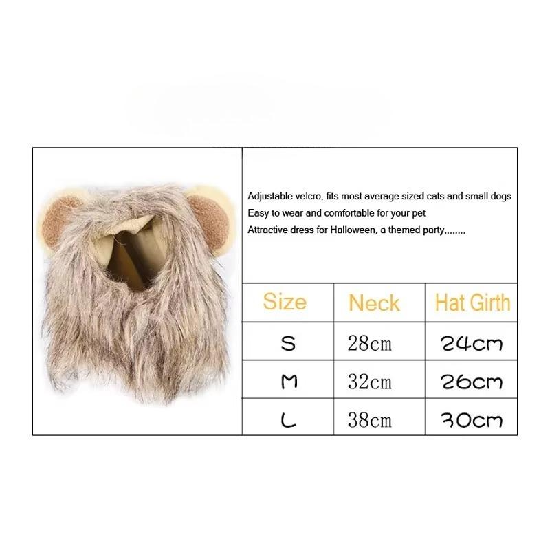 Cute Themed Pets Clothes Cap Wig Lion Mane Costume Pet Cosplay Cat Clothing Headgear Accessories Dog Cat Hats Fun Dress up
