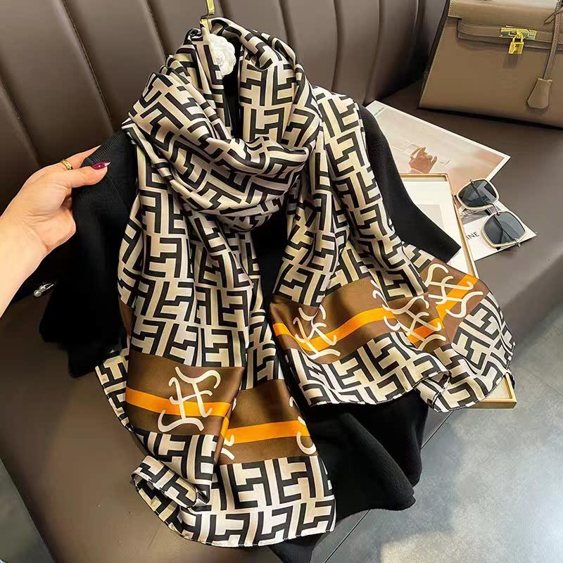 new fashion versatile autumn brocade silk scarf women's scarf shawl