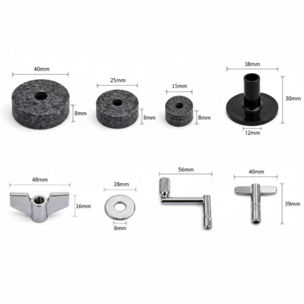 23 Pieces Cymbal Felt and Sleeve Kit Sturdy for Rehearsal Areas, Percussionists