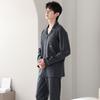 Pajamas Men'S Spring And Autumn Cotton Long Sleeve Men'S Autumn Cotton Cardigan Large Size Loungewear Set