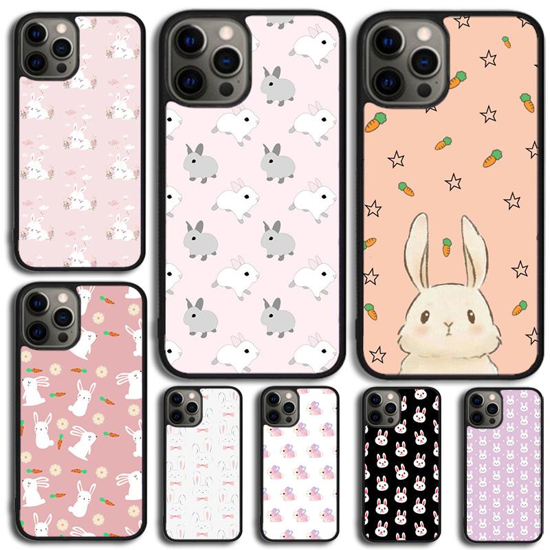 Cute Bunny Rabbit Phone Case For iPhone 17 Air 14 13 12 16Pro Max 15 Plus Max Cover Shell coque