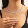 Claw Chain Necklace Earrings Set Two-piece Set Woven Neck Chain Collarbone Chain Dinner Accessories Women