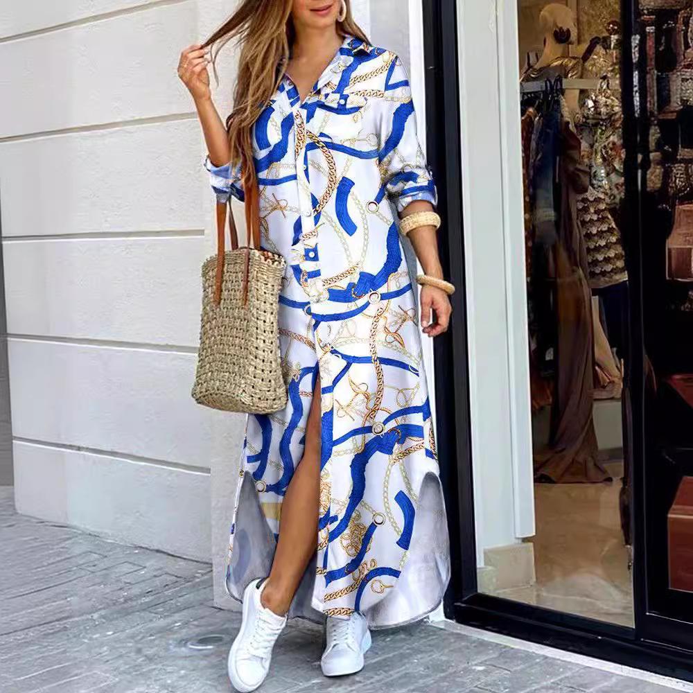 2025 Autumn Fashion Long Sleeve Shirt Dress, S-5XL, Large Stock