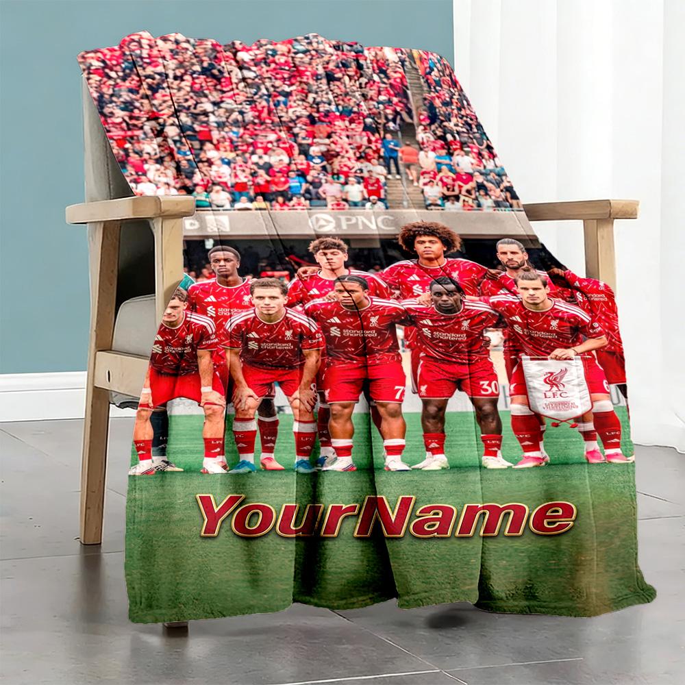 Liverpool Customize Your Name Blanket Throw Customizable Blanket Ultra-Soft Versatile for Couch Living Room Bedding Office for All Occasions