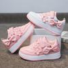 New children's little white shoes fashionable girls' flowers student casual sports shoes low-top round head comfortable running board shoes