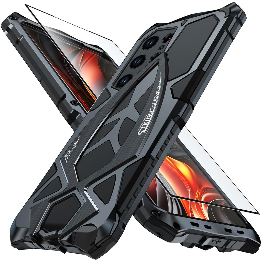 360 Full Doom Armor Metal Case for Samsung Galaxy S26 Ultra Aluminum Bumper Hybrid Rugged Shockproof Cover for Samsung S26 Ultra