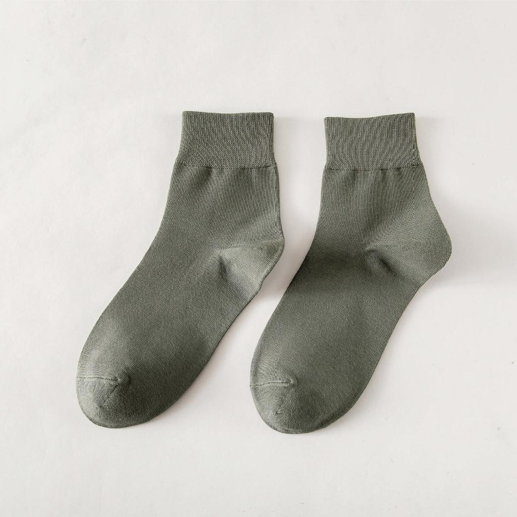 Men'S Cotton Socks, Sweat-Absorbing And Breathable Men'S Socks, Business Casual Versatile Solid Color Short Socks, Medium Tube Socks.