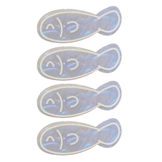 4Pcs Girl Hairpin Macaron Color Ocean Fish Shape Acrylic Hair Clips Smooth Rounded Edges Daily Styling Hair Accessory C