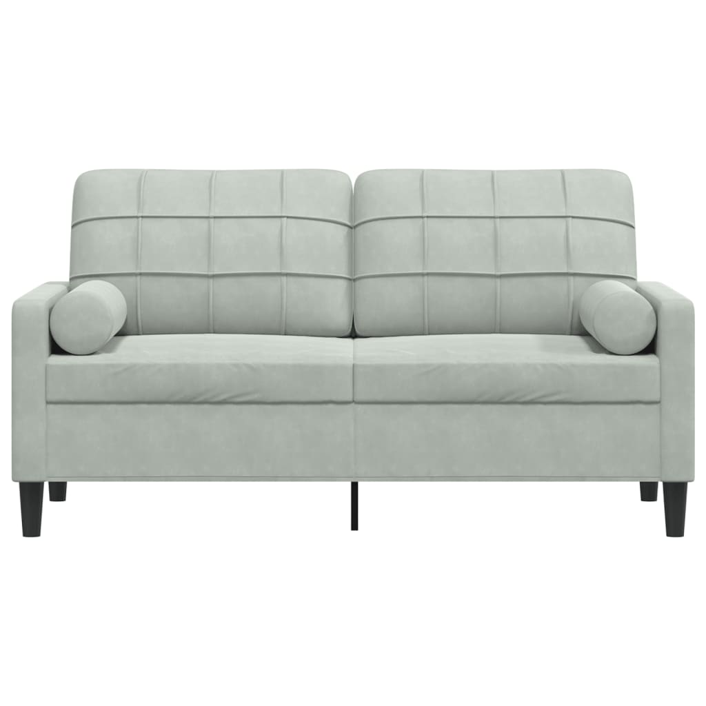 Vidaxl 2-Osobowa Sofa Z Poduszkami, Jasnoszara, 140 Cm, Aksamit