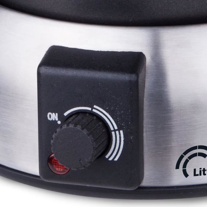 LITTLE BALANCE 8386 Fondue Elegance 8, Fondue électrique 8 personnes, Caquelon anti-adhésif 1,8 litres, 800 W, Inox brossé