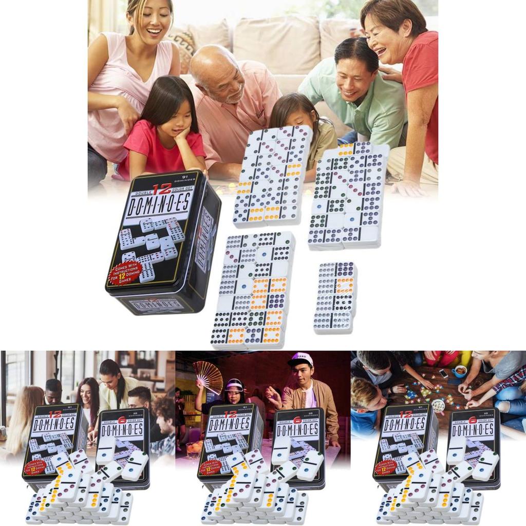 Colorful Dominoes Set With Dual Six And Dual Twelve Designs For Fun Family Game Nights
