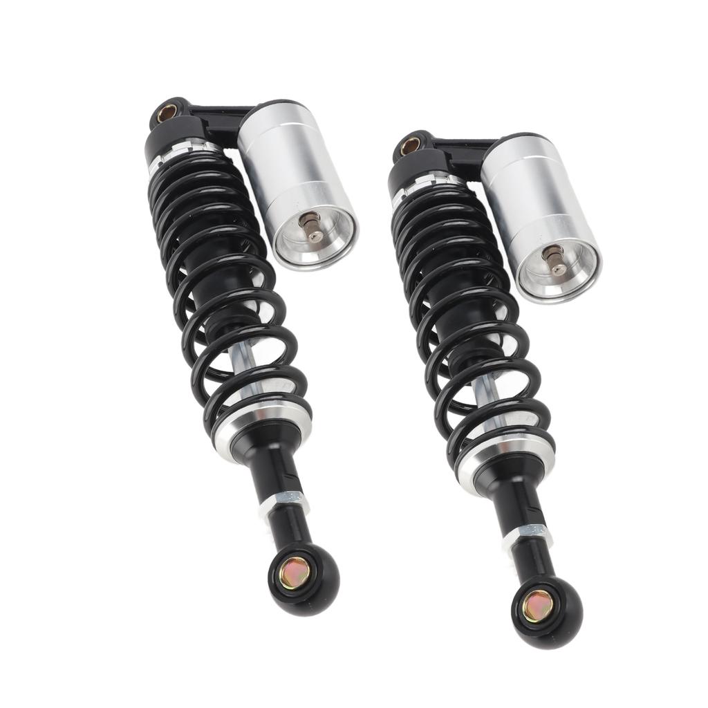 Pair 340mm Motorcycle Shock Absorber Rear Suspension Spring Universal for ATV SUVBlack Silver