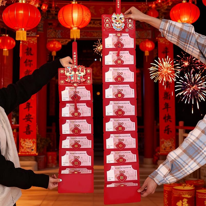 Folding Red Envelope 6/10 Card Slots Red Pocket Lucky Money Evenlopes Red Ita Bag Spring Festival Hongbao Nouvel An Chinois 2026