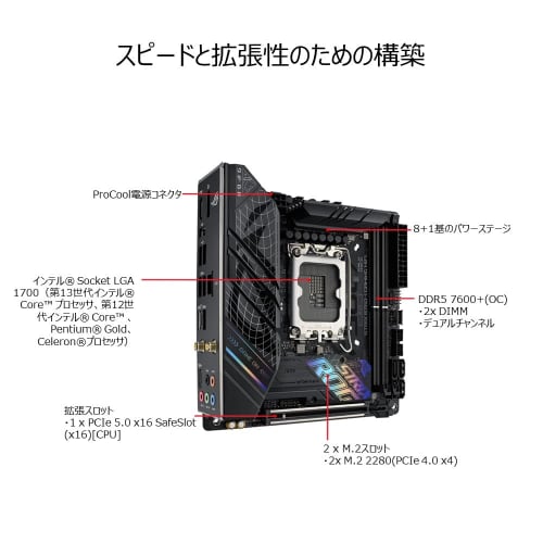 ASUS INTEL 13,12 generation CPU B760-I LGA1700 compatible Mini-ITX motherboard ROG STRIX B760-I GAMING WIFI