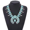 Indischer Ethnischer Statement-Halskette mit großem Kragen für Damen Boho Tribal Vintage Maxi Groß Klobig Retro Mond-Anhänger Halskette Schmuck