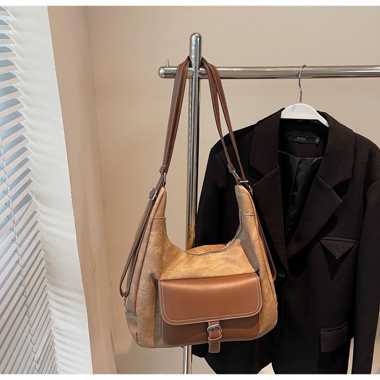 

Сумка большой вместимости женский 2025 новый рюкзак, дорожная плечевая сумка премиум-текстуры, сумка-тоут для поездок на работу коричневый