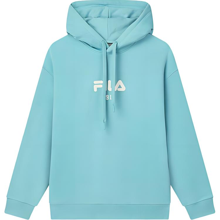 Fila Original Comfortable Soft Loose Knit Long Sleeve Fleece Sweatshirt Unisex Sweatshirt Sky-Blue F51M449202F-LB