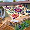 1Pc Bohemian Mandala Pattern Gradient Color Outdoor Sunshade - Thickened For Sun Protection, Easy To Install And Store, Suitable For 6 People, Ideal