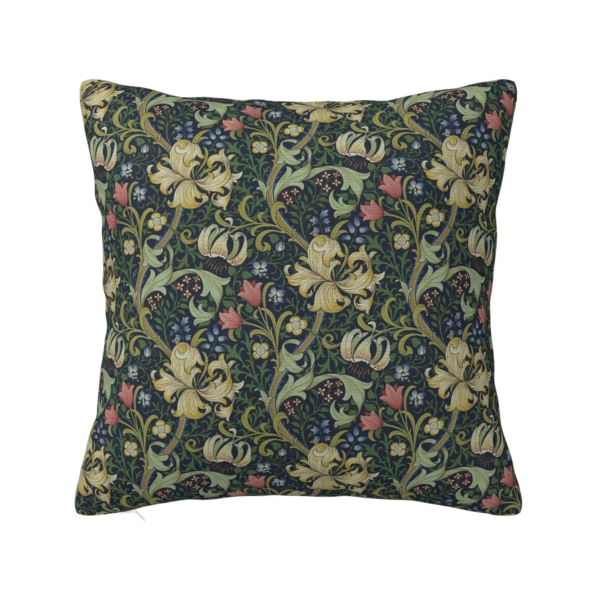 

William Morris Print Square Throw Pillow Covers Soft Cozy Pillow Case for Home Sofa Bed Car Decor 18x18 Inch Cushion Cover 12x12Inch