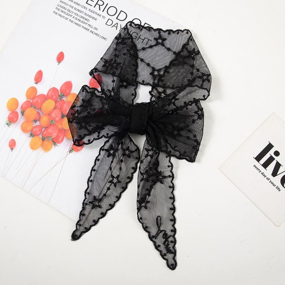 Embroidered Flower Women Narrow Long Scarf Elegant Sunscreen Shawl Ins Female Headscarf  Summer