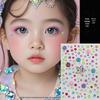Blue Star Diamond Face Stickers: Adhesive Rhinestone Designs for Tear Eye Makeup, Perfect for Music Festivals.