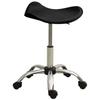 Salon and Spa Stool - VIDAXL - Black - Faux Leather - Height Adjustable - Swivel - Castors
