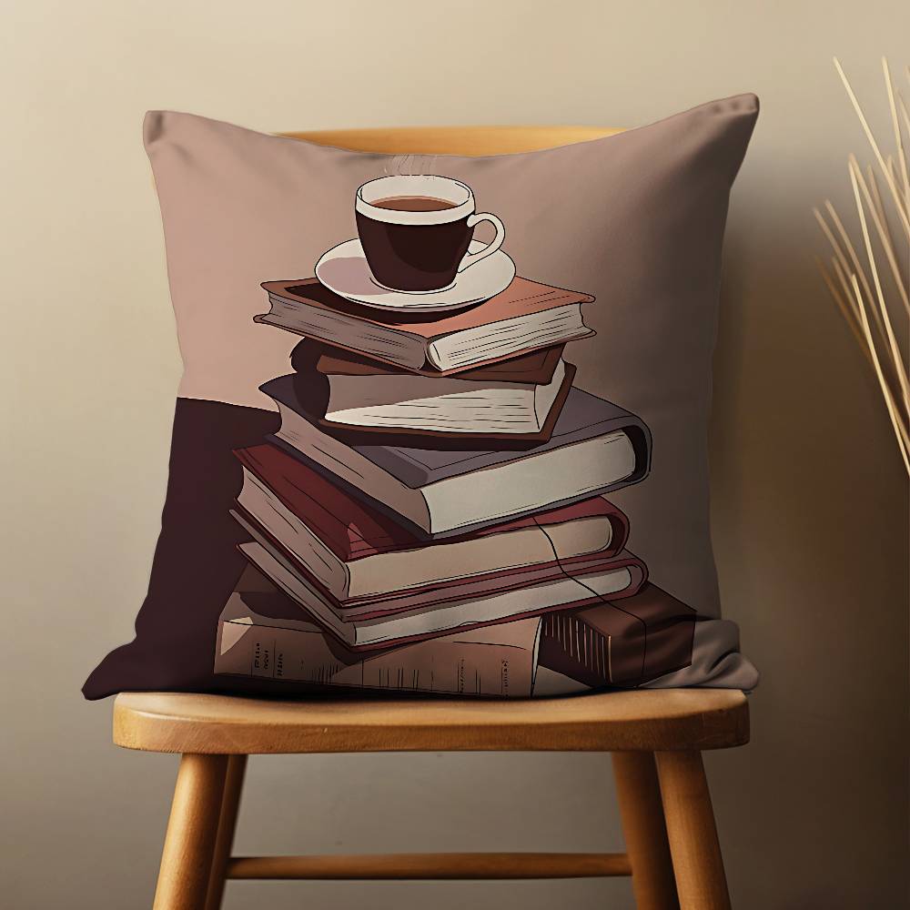 Book Illustration Art Throw Pillow Case For 45x45cm,55x55cm,30x30cm For Home Bedroom Decoration And Protector