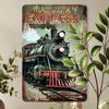 Creative Vintage Train Metal Tin Sign, Iron Scratchboard Railway Express Wall Art, Retro Hanging Decor for Indoor/Outdoor, Home,