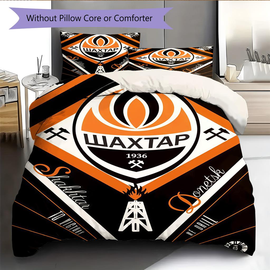 FC Shakhtar Donetsk TappetoMotivo Biancheria da Letto Trapunta Set Copripiumino Federa Decorazione Casa Regalo di Compleanno (1 * copripiumino + 2 * federa, senza nucleo)