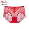 Maniform Women's Lucky Red Lace Mid-Low Waist Briefs
