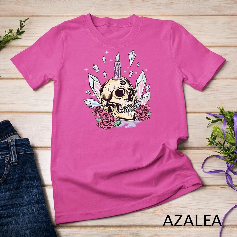Pastel Goth Cute Creepy Skull Wiccan Kawaii Menhera Witchy Unisex T-shirt 6 XL
