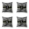 Polyester Pillowcase Zebra Pattern Printing Home Decoration Pillowcase 26 English Letter Cushion Cover Black and White