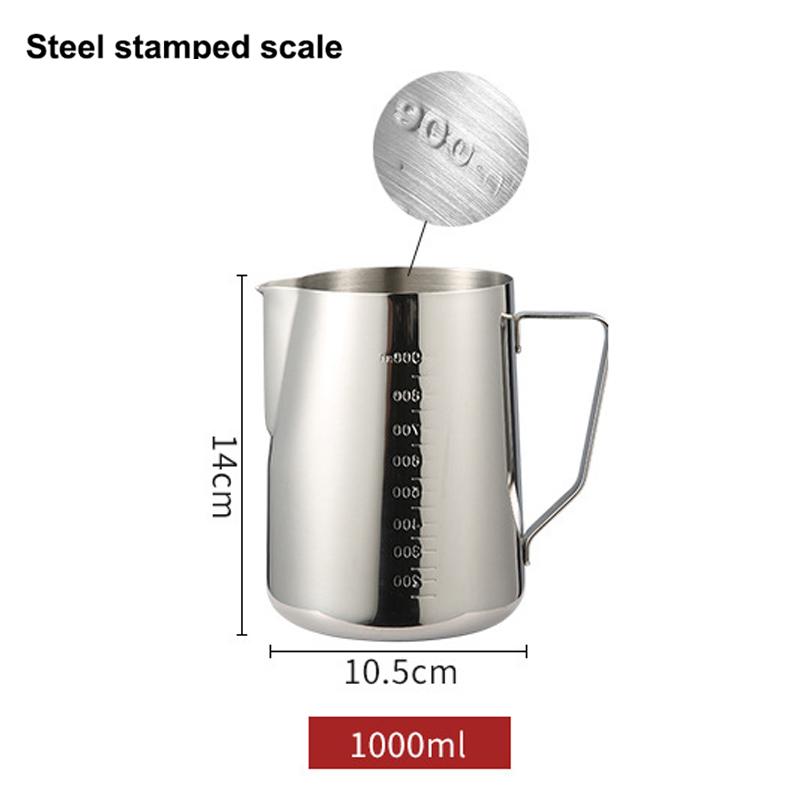 100ML-2000ML Stainless Steel Milk Frothing Pitcher Espresso Coffee Barista Craft Latte Cappuccino Cream Frothing Jug Pitcher
