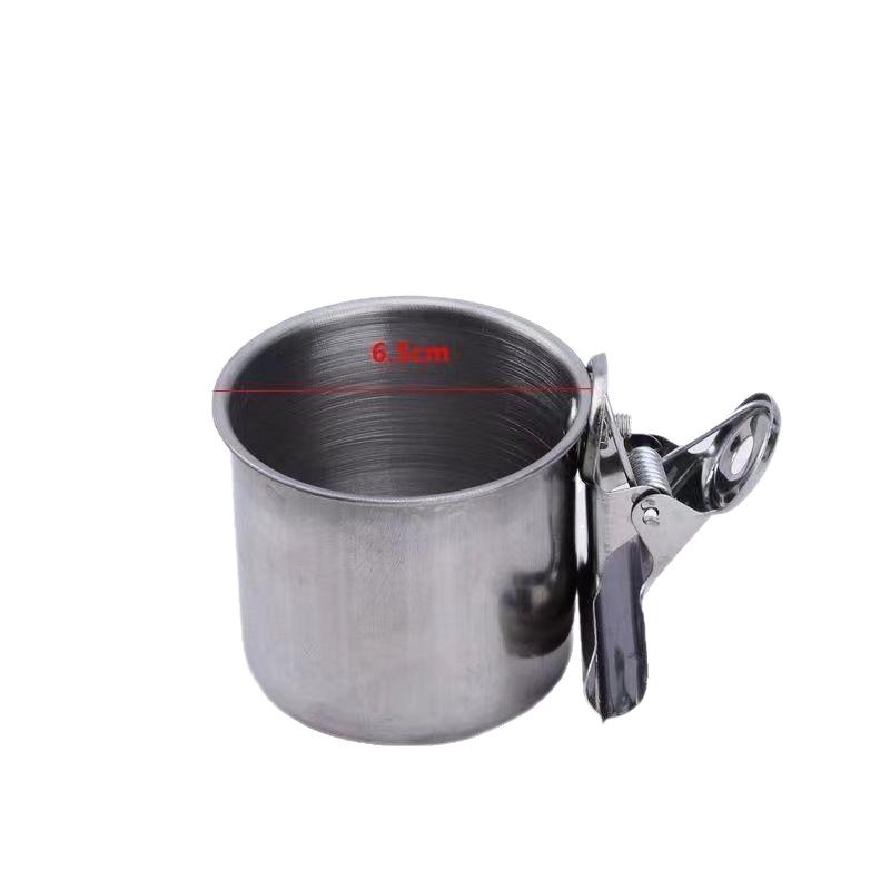 Stainless Steel Bird Feeder Cup for Budgies and Cockatiels - Food and Water Dish Birdcage Accessory.