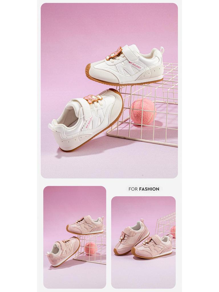 Girls' Autumn 2025 Non-slip Velcro Sneakers: Comfortable Melody Thin Sole Casual Trainers