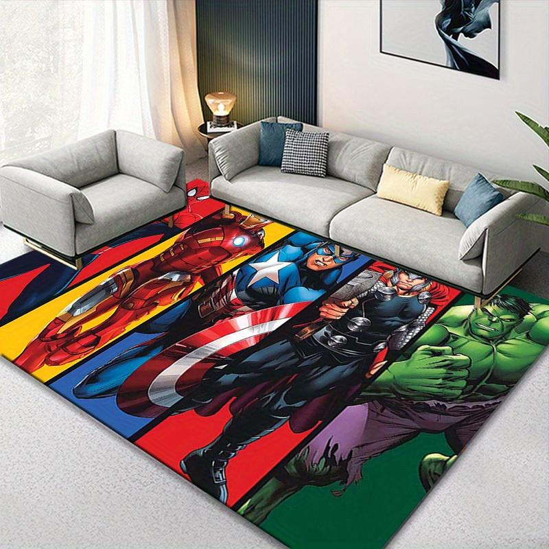 1pc Marvel Avengers Super Heroes Area Rug, Non Slip Floor Mat, Cartoon Character Design, Soft Velvet, Room Decor, Washable